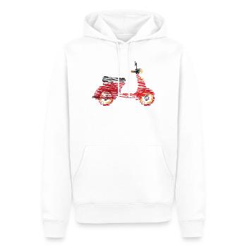 Scooter rétro – Dessin abstrait en gribouillis - Sweat à capuche Premium bio Homme - blanc - Devant - Nico (187cm)