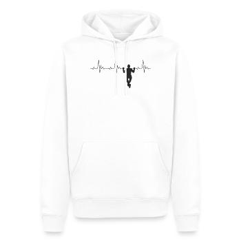 Calisthenics Heartbeat Traction Fréquence Puls ECG - Sweat à capuche Premium bio Homme - blanc - Devant - Nico (187cm)