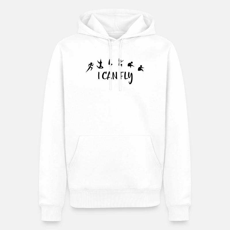 Saut en longueur - Sweat à capuche Premium bio Homme - blanc