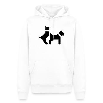 Baise des chiens - Sweat à capuche Premium bio Homme - blanc - Devant - Nico (187cm)