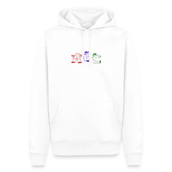 Mon abc - Sweat à capuche Premium bio Homme - blanc - Devant - Nico (187cm)