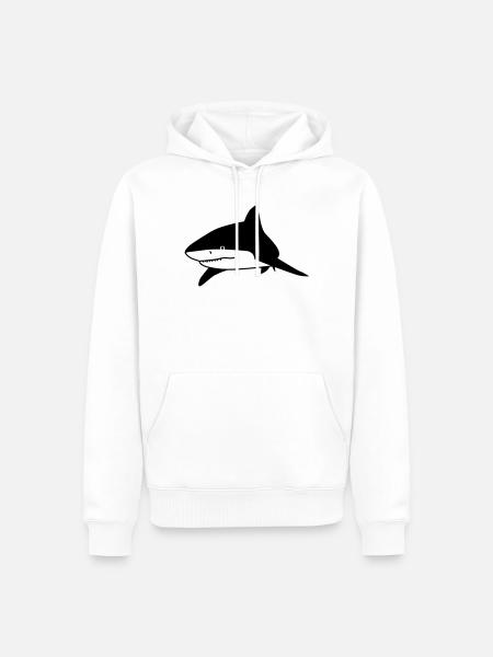 Hai-Tier - Männer Premium Bio Hoodie - Weiß