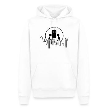 Robot City Skyline - Sweat à capuche Premium bio Homme - blanc - Devant - Nico (187cm)