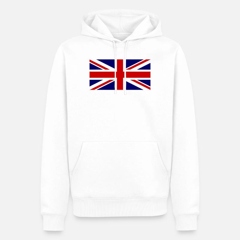 Drapeau de l’Union Jack – Style Pop Art - Sweat à capuche Premium bio Homme - blanc