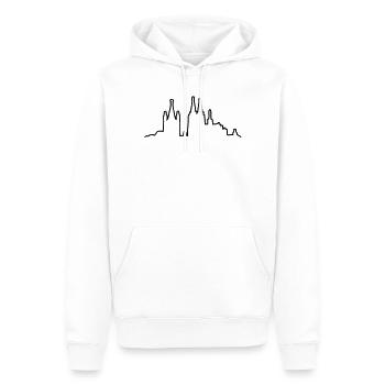 Kölner Skyline Kontur - Männer Premium Bio Hoodie - Weiß - Vorne - Nico (187cm)