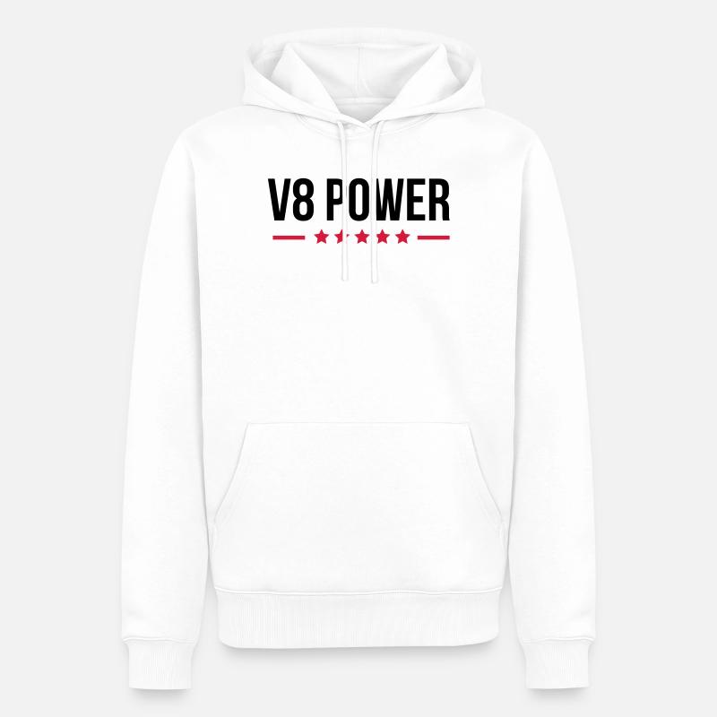 V8 Power - Männer Premium Bio Hoodie - Weiß