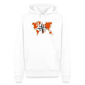 Weltatlas Windrose - Männer Premium Bio Hoodie - Weiß - Vorne - Nico (187cm)