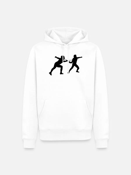 fechten - Men’s Premium Organic Hoodie - white