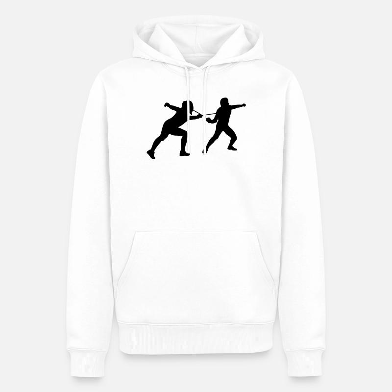 fechten - Sweat à capuche Premium bio Homme - blanc