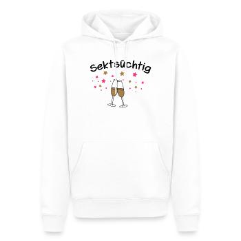 Sektsüchtig - Männer Premium Bio Hoodie - Weiß - Vorne - Nico (187cm)