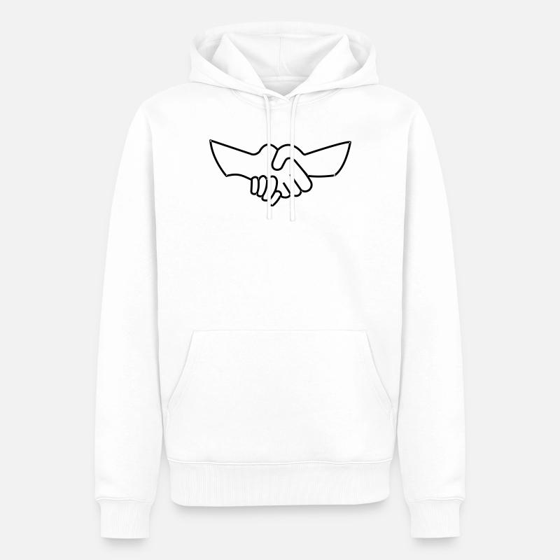 Hand shake -- ©roil - Männer Premium Bio Hoodie - Weiß