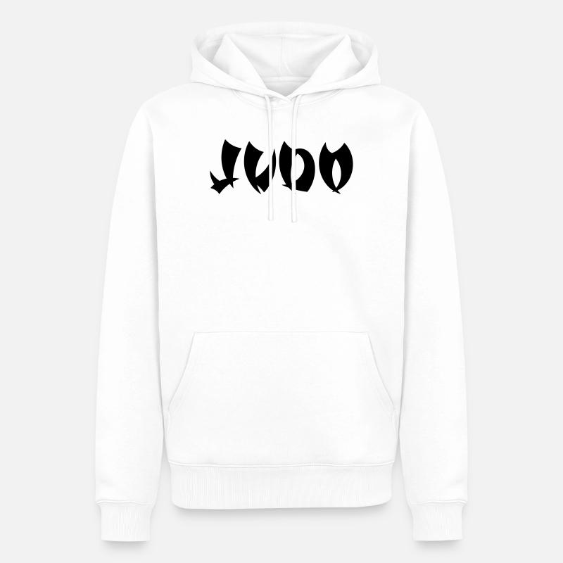 judo - Sweat à capuche Premium bio Homme - blanc