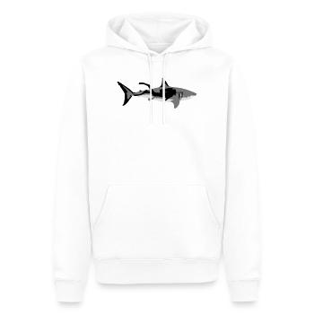 Taucher und Hai - Männer Premium Bio Hoodie - Weiß - Vorne - Nico (187cm)