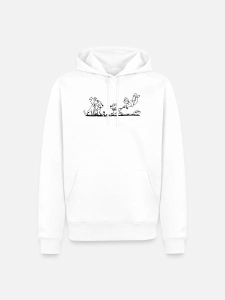 Walking The Dog - Men’s Premium Organic Hoodie - white