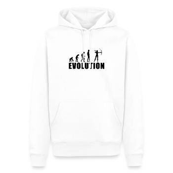 EVOLUTION BOGENSCHIESSEN Geschenk - Männer Premium Bio Hoodie - Weiß - Vorne - Nico (187cm)