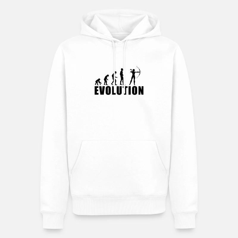 EVOLUTION BOGENSCHIESSEN Geschenk - Sweat à capuche Premium bio Homme - blanc