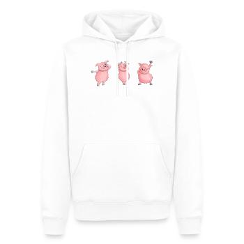 Cochon grassouillet - Sweat à capuche Premium bio Homme - blanc - Devant - Nico (187cm)