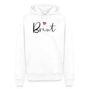 Cadeau de partie de poule coeur de mariée - Sweat à capuche Premium bio Homme - blanc - Devant - Nico (187cm)