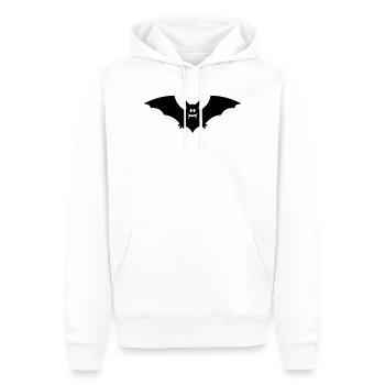 Gruselige schwarze Fledermaus mit Vampirzähnen - Männer Premium Bio Hoodie - Weiß - Vorne - Nico (187cm)