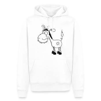 Petit âne drôle - ânes - Sweat à capuche Premium bio Homme - blanc - Devant - Nico (187cm)