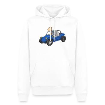 Éléphant et girafe en buggy - Sweat à capuche Premium bio Homme - blanc - Devant - Nico (187cm)