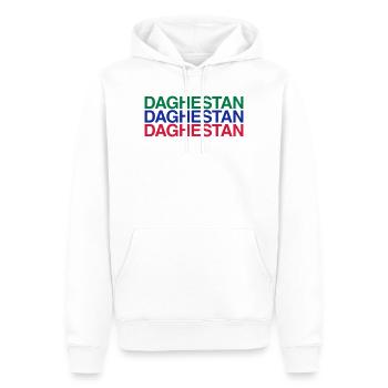 DAGHESTAN drapeau Daghestan - Sweat à capuche Premium bio Homme - blanc - Devant - Nico (187cm)