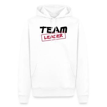 [ Team Leader ] - Men’s Premium Organic Hoodie - white - Front - Nico (187cm)