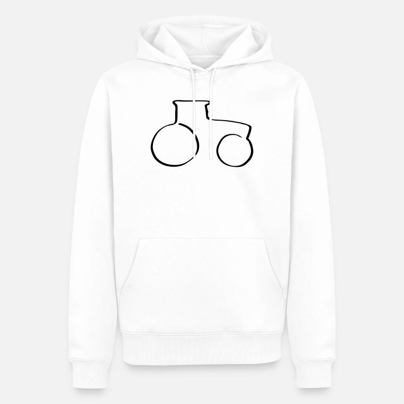 Linientraktor - Männer Premium Bio Hoodie - Weiß