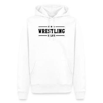 Wrestling is life - Sweat à capuche Premium bio Homme - blanc - Devant - Nico (187cm)