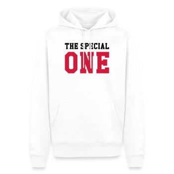 The Special One - Sweat à capuche Premium bio Homme - blanc - Devant - Nico (187cm)