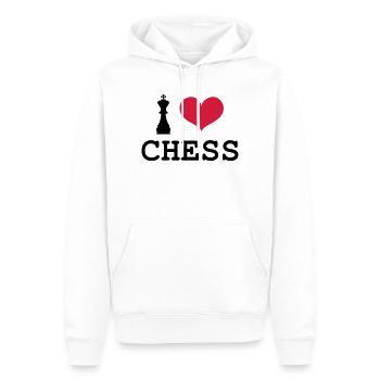 I Love Chess - Männer Premium Bio Hoodie - Weiß - Vorne - Nico (187cm)