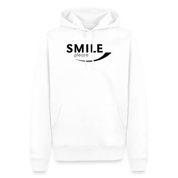 Smile please - Männer Premium Bio Hoodie - Weiß - Vorne - Nico (187cm)