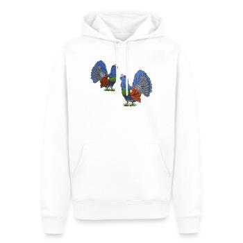 Illustration fascinante de duo de grands tétras - Sweat à capuche Premium bio Homme - blanc - Devant - Nico (187cm)