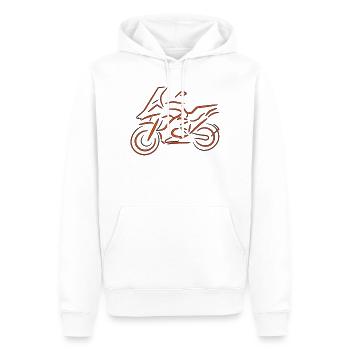 Motocycliste, vélo, motard, 1200 - Sweat à capuche Premium bio Homme - blanc - Devant - Nico (187cm)