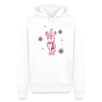 Wapiti, rennes avec des flocons - Sweat à capuche Premium bio Homme - blanc - Devant - Nico (187cm)