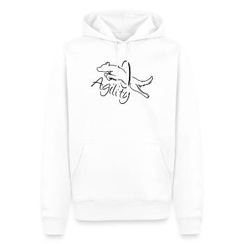 Agility Dog with hoop - Männer Premium Bio Hoodie - Weiß - Vorne - Nico (187cm)
