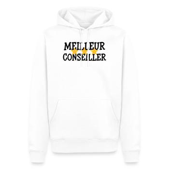 Meilleur Conseiller - Sweat à capuche Premium bio Homme - blanc - Devant - Nico (187cm)