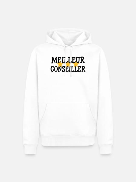 Meilleur Conseiller - Sweat à capuche Premium bio Homme - blanc