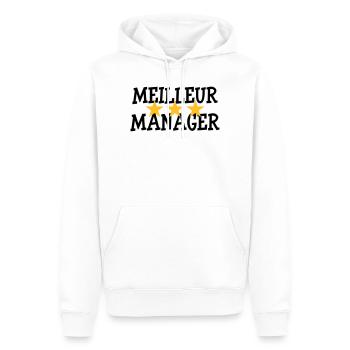 Meilleur Manager - Sweat à capuche Premium bio Homme - blanc - Devant - Nico (187cm)