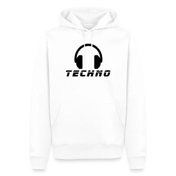 Techno Music - Männer Premium Bio Hoodie - Weiß - Vorne - Nico (187cm)