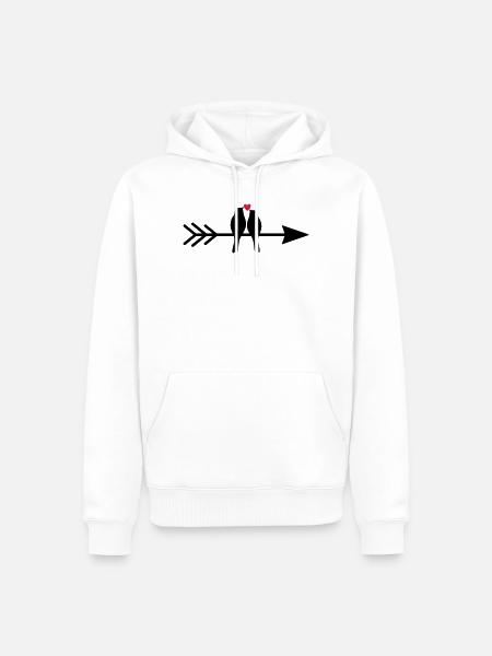 Vogel Vögel Herz Paar auf Pfeil Geschenk Liebe - Männer Premium Bio Hoodie - Weiß