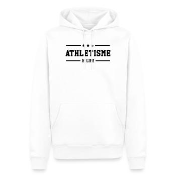 Athletisme is life - Sweat à capuche Premium bio Homme - blanc - Devant - Nico (187cm)