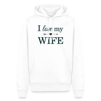 Ich liebe meine Frau - Männer Premium Bio Hoodie - Weiß - Vorne - Nico (187cm)