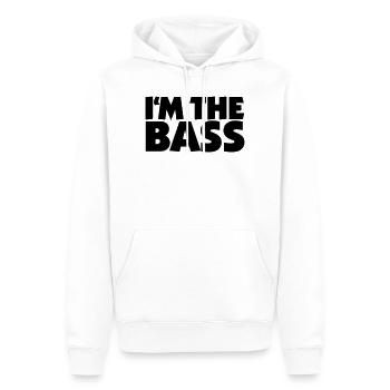 I'm the Bass 2 (FR) - Sweat à capuche Premium bio Homme - blanc - Devant - Nico (187cm)