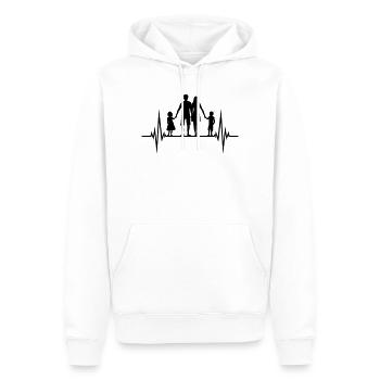 herzschlag frequenz familie puls vatertag 2 kinder - Männer Premium Bio Hoodie - Weiß - Vorne - Nico (187cm)