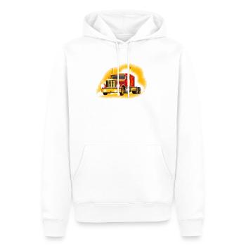 truck - Sweat à capuche Premium bio Homme - blanc - Devant - Nico (187cm)