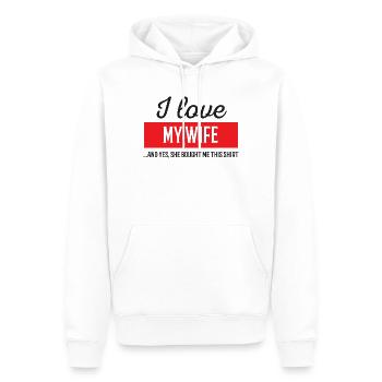Ich liebe meine Frau - Männer Premium Bio Hoodie - Weiß - Vorne - Nico (187cm)