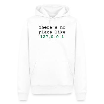 there's no place like 127.0.0.1 - Sweat à capuche Premium bio Homme - blanc - Devant - Nico (187cm)