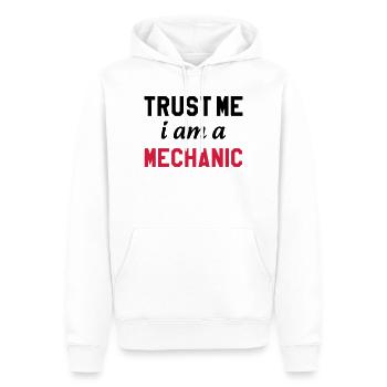 Trust me I am a Mechanic - Sweat à capuche Premium bio Homme - blanc - Devant - Nico (187cm)