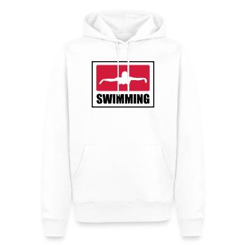 Swimming - Männer Premium Bio Hoodie - Weiß - Vorne - Nico (187cm)